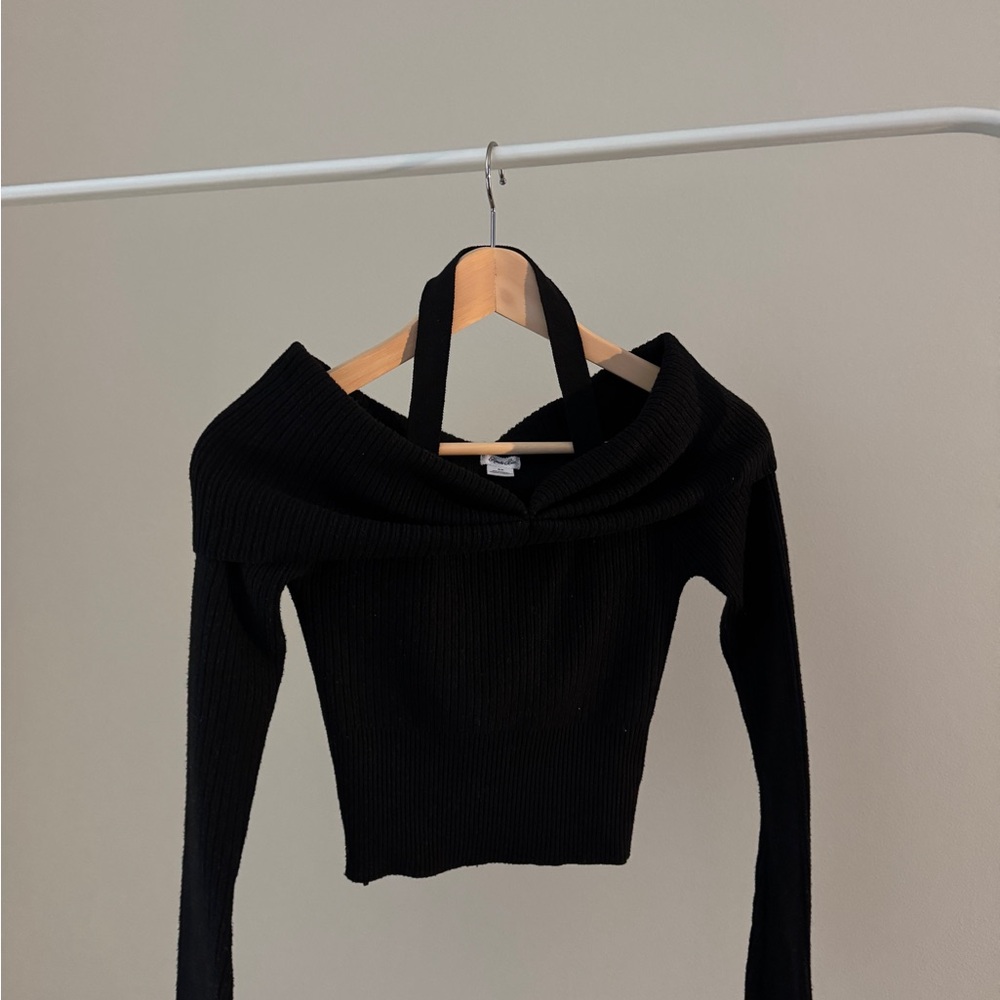 Black Off-Shoulder Sweater